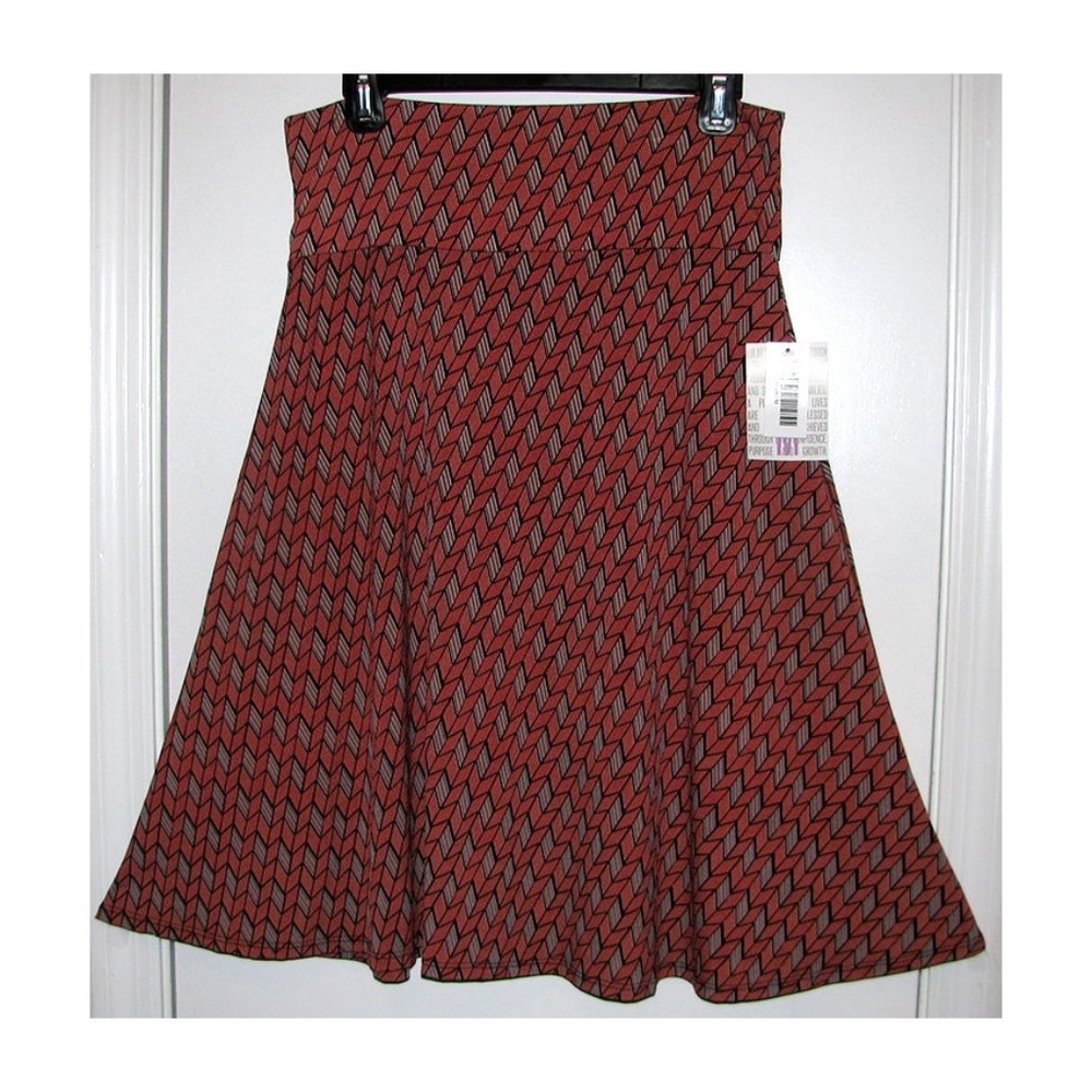 LuLaRoe AZURE OP ART Light Flowy A-Line SKIRT M